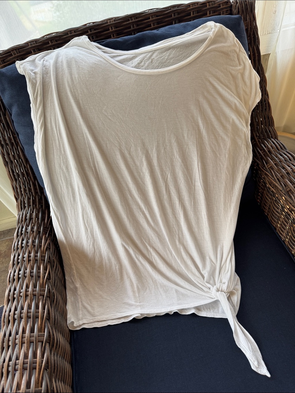 LOFT White Tie-Hem Tank Top